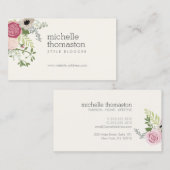 Elegantes Bouquet auf der Ivory Business Card Visitenkarte (Vorne/Hinten)