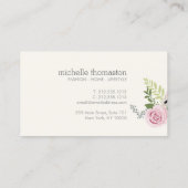 Elegantes Bouquet auf der Ivory Business Card Visitenkarte (Rückseite)