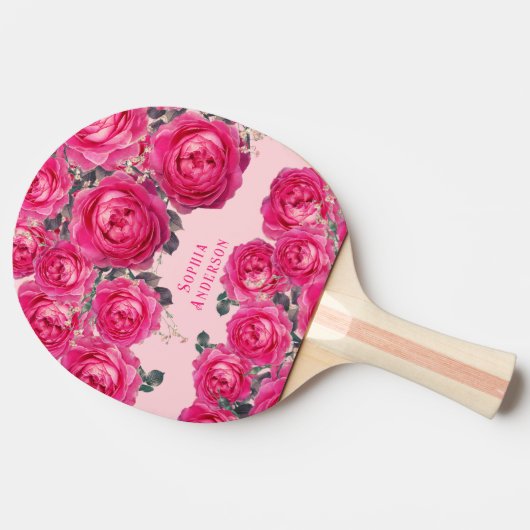 Elegantes Bouquet von Personalisierten Rose Tischtennis Schläger (Seitenansicht)