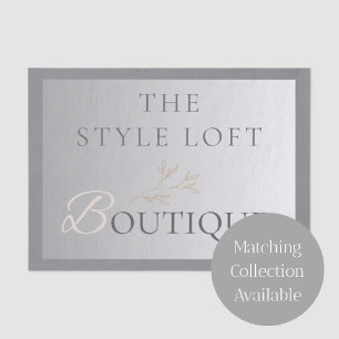 Elegantes Boutique-Blatt-Logo für modernes Brandin Seidenpapier