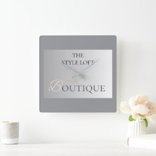 Elegantes Boutique-Shop-Geschäft-Blatt-Preis und - Quadratische Wanduhr