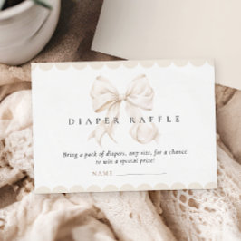 Elegantes Bow Baby Duwer Diaper Raffle Begleitkarte