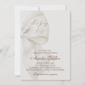 Elegantes Bow-Brautparty Einladung (Vorderseite)
