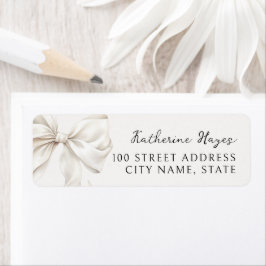 Elegantes Bow-Brautparty-Rücksendeadresse-Label