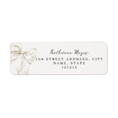Elegantes Bow-Brautparty-Rücksendeadresse-Label (Vorne)