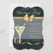 Elegantes Bow Cocktail Weihnachts-Party Einladung (Vorderseite)