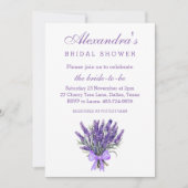 Elegantes Bow Floral Lavender Brautparty Einladung (Vorderseite)