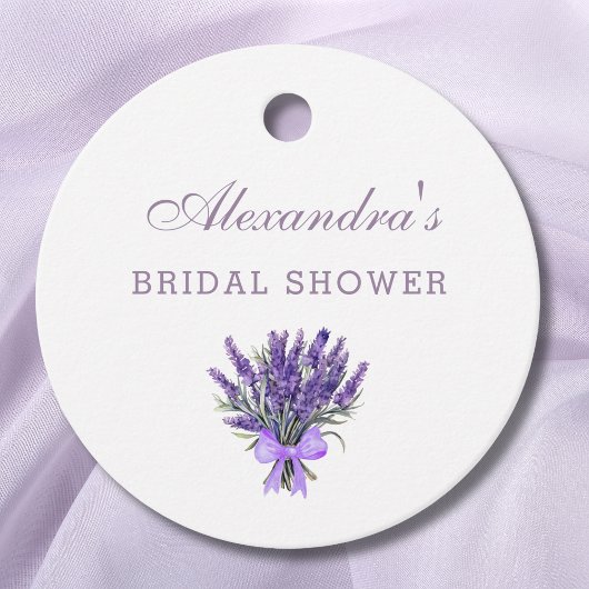 Elegantes Bow Floral Lavender Brautparty Geschenkanhänger