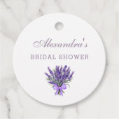 Elegantes Bow Floral Lavender Brautparty Geschenkanhänger (Vorderseite)
