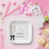 Elegantes Bow Glass Brautparty Pappteller (Party)