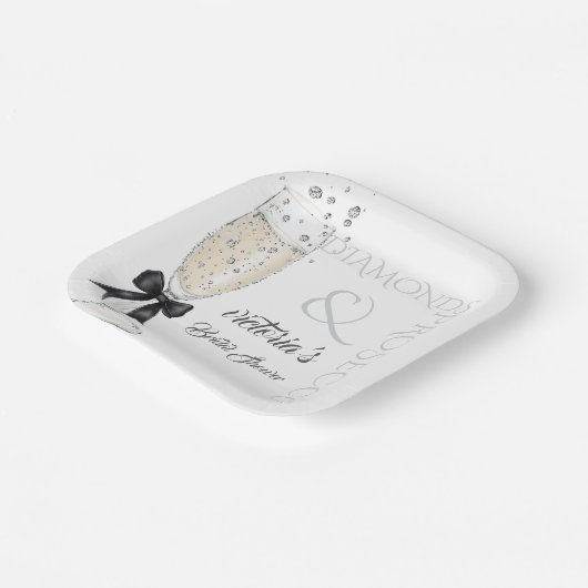 Elegantes Bow Glass Brautparty Pappteller (Gewinkelt)