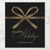 Elegantes Bow Happy Holidays Weinkeller Weinetikett (Einzelnes Label)