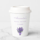 Elegantes Bow Lavender Floral Brautparty Pappbecher (Rückseite)