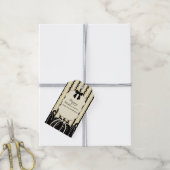 Elegantes Bow Pumpkins und Stripes Chic Halloween Geschenkanhänger (Mit Garn)