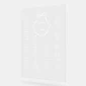 Elegantes Bow & Ribbon-Wappen Hochzeitstabelle Acrylschild (Winkel)