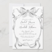 Elegantes Bow Whimsical Vintages Brautparty Einladung (Vorderseite)