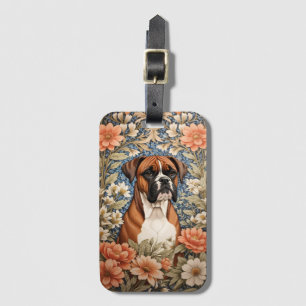Elegantes Boxerhund-William-Morris-inspiriertes De Gepäckanhänger