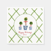 Elegantes Boxwood Topiary mit Trellis Serviette (Vorderseite)