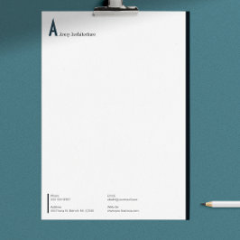 Elegantes Branding und dunkelblaues Marketing Briefbogen