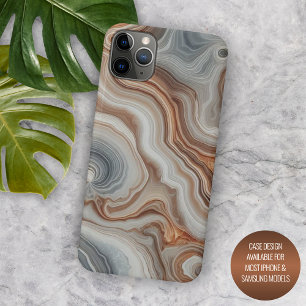 Elegantes Braun Beige Bernstein Grau Quarz Achat M Case-Mate iPhone Hülle