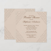Elegantes Braun Damask Brautdusche Einladung (Vorne/Hinten)