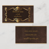 Elegantes Braun mit goldenem gerahmtem Visitenkarte (Vorne/Hinten)