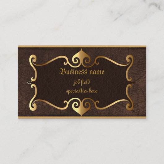 Elegantes Braun mit goldenem gerahmtem Visitenkarte (Vorderseite)