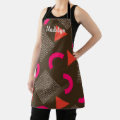 Elegantes Braun Orange Geometrischer Persönlicher  Schürze (InSitu)