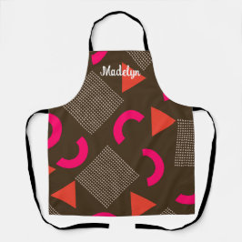 Elegantes Braun Orange Geometrischer Persönlicher  Schürze