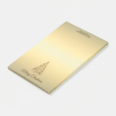 Elegantes Braun und Beige Personalisierte Weihnach Post-it Klebezettel (angewinkelt)