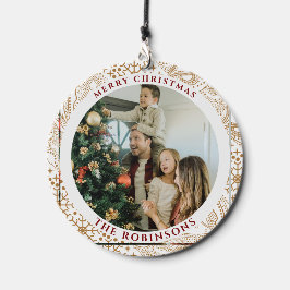 Elegantes Braun Weihnachtsmuster Custom Foto Windspiel