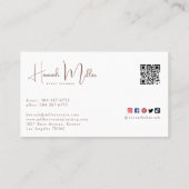 Elegantes braun-weißes QR-Geschäftsdesign Visitenkarte (Rückseite)