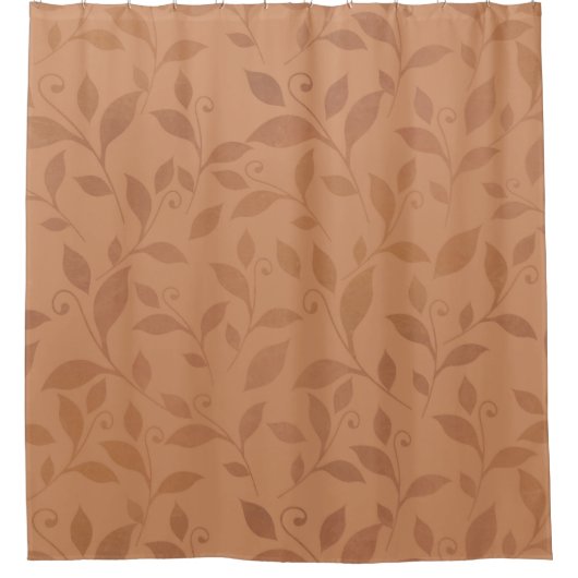 Elegantes braunes Abstraktes Herbstleaves-Muster Duschvorhang (Vorderseite)