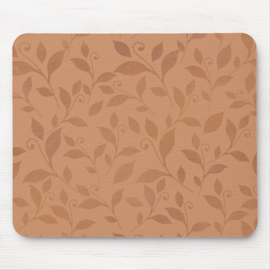 Elegantes braunes Abstraktes Herbstleaves-Muster Mousepad (Vorne)