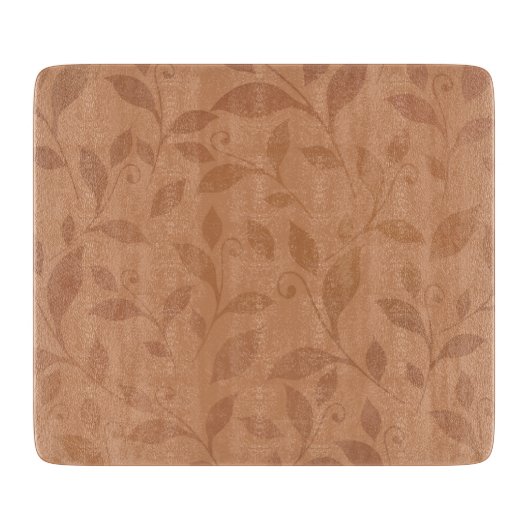 Elegantes braunes Abstraktes Herbstleaves-Muster Schneidebrett (Vorderseite)