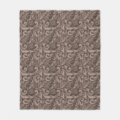 Elegantes braunes Blumenmuster auf hellrosa Hinter Fleecedecke (Vorderseite)