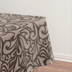 Elegantes braunes Blumenmuster auf hellrosa Hinter Tischdecke