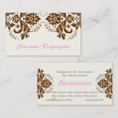 Elegantes, braunes Elfenbein-Motiv Visitenkarte (Vorne/Hinten)