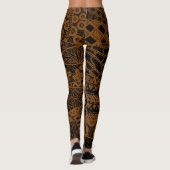 Elegantes braunes geometrisches Abstraktes Tribal- Leggings (Rückseite)