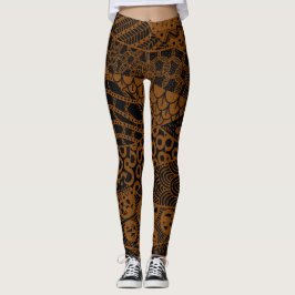 Elegantes braunes geometrisches Abstraktes Tribal- Leggings