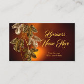 Elegantes, braunes Gold Blätter Bronze-Glanz Visitenkarte (Vorderseite)