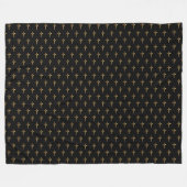 Elegantes braunes Gold-Look Cross-Muster Schwarz Fleecedecke (Vorderseite (Horizontal))