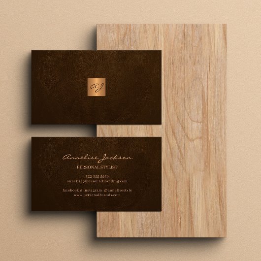 Elegantes, braunes, goldfarbenes Kupfergold Visitenkarte