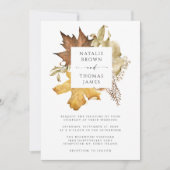 Elegantes braunes Herbst-Hochzeit im Herbst-Foto Einladung (Vorderseite)