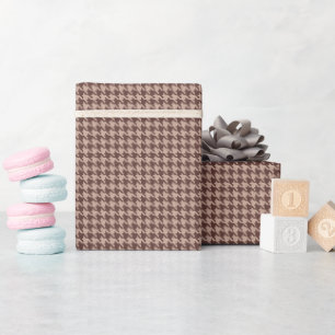 Elegantes braunes Houndstooth-Klassiker-Muster Geschenkpapier