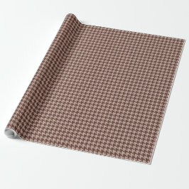 Elegantes braunes Houndstooth-Klassiker-Muster Geschenkpapier
