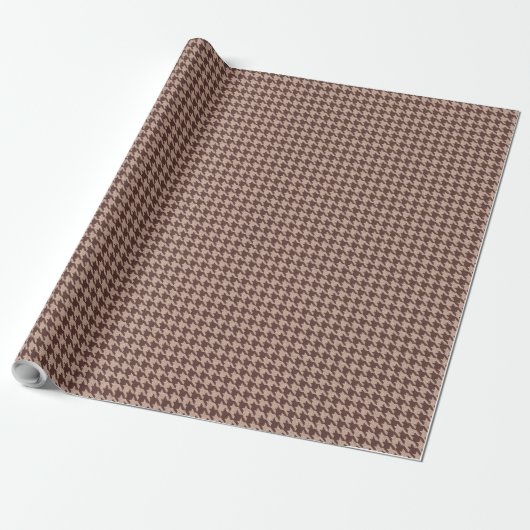 Elegantes braunes Houndstooth-Klassiker-Muster Geschenkpapier (Ungerollt)