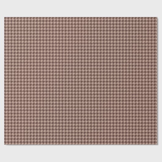 Elegantes braunes Houndstooth-Klassiker-Muster Geschenkpapier (Flach)