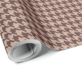 Elegantes braunes Houndstooth-Klassiker-Muster Geschenkpapier (Rolleneckpunkt)