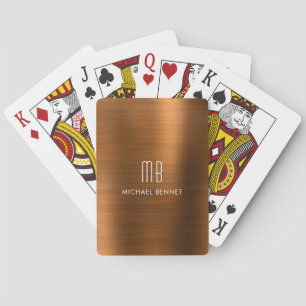 Elegantes braunes Kupfer gebürstetes metallisches  Spielkarten